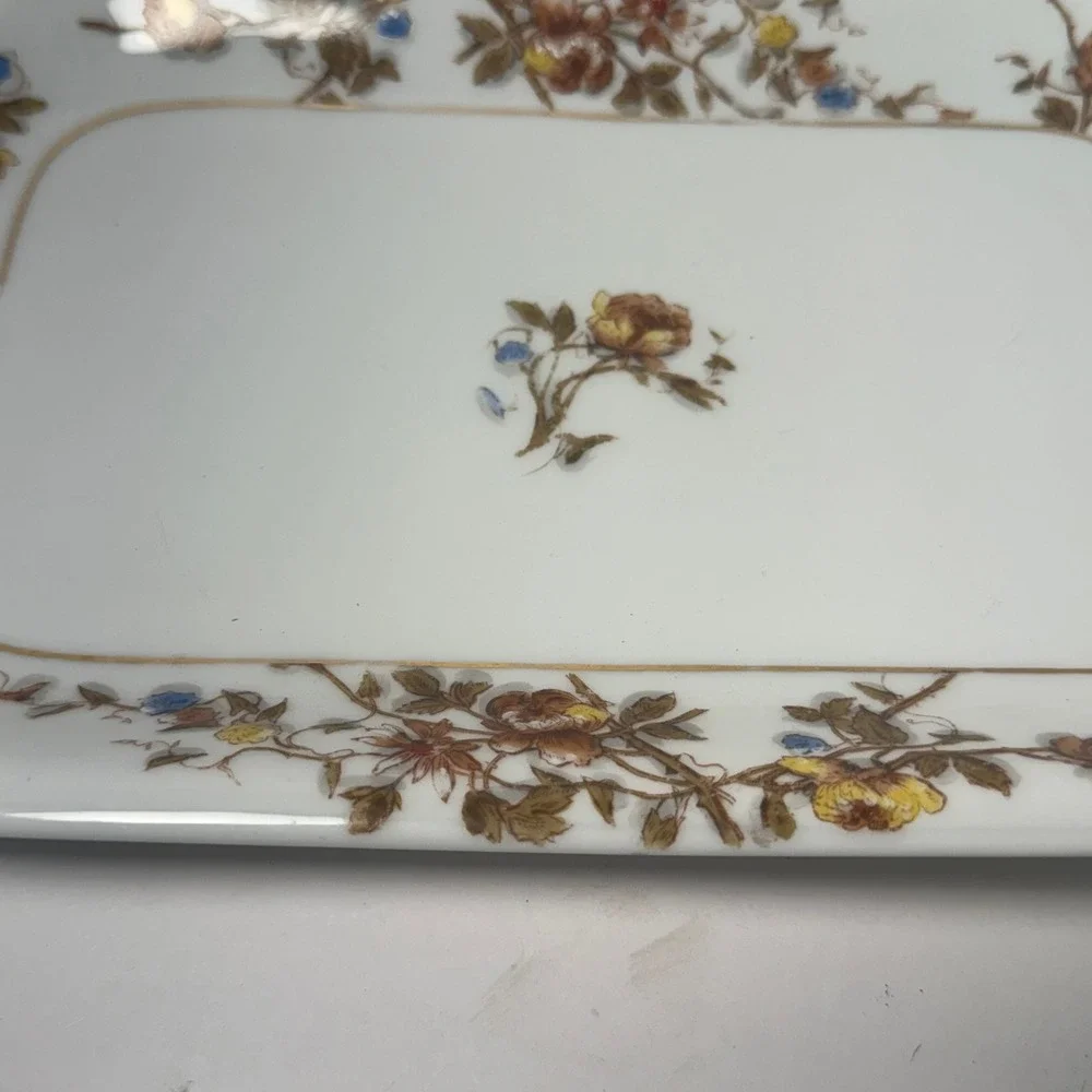 Haviland Limoges France Floral Porcelain Rectangular Platter‎ Tray H&Co L 12x8